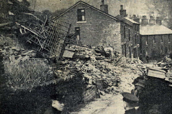 Bomb damage at Hayfield