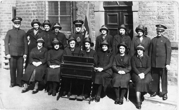 Salvation Army Songsters in High Street. Jane Wigley far left front row, Irene Pyatt behind her