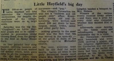Little Hayfield Celebrates.